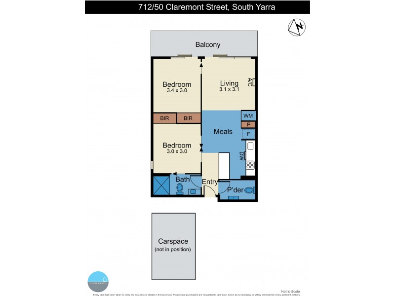 712/50 Claremont Street, South Yarra VIC 3141 Floorplan