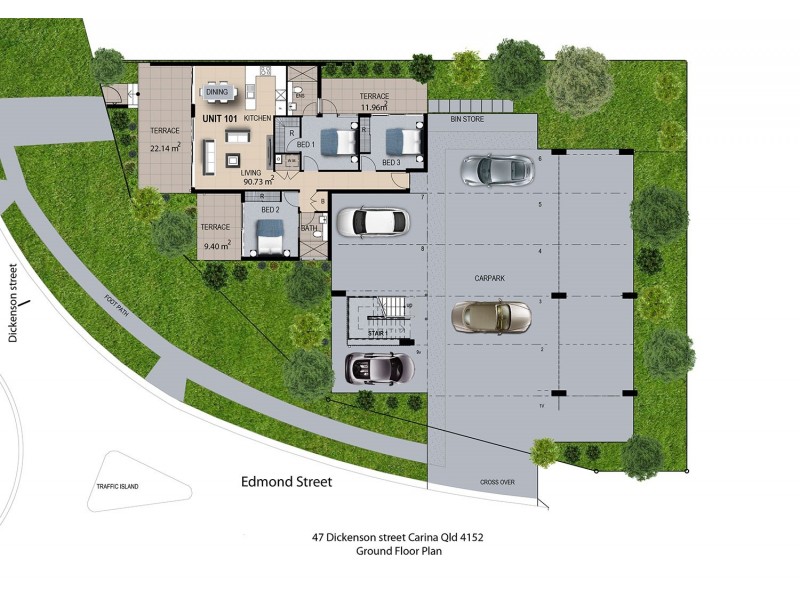 1/47 Dickenson Street, Carina QLD 4152 Floorplan