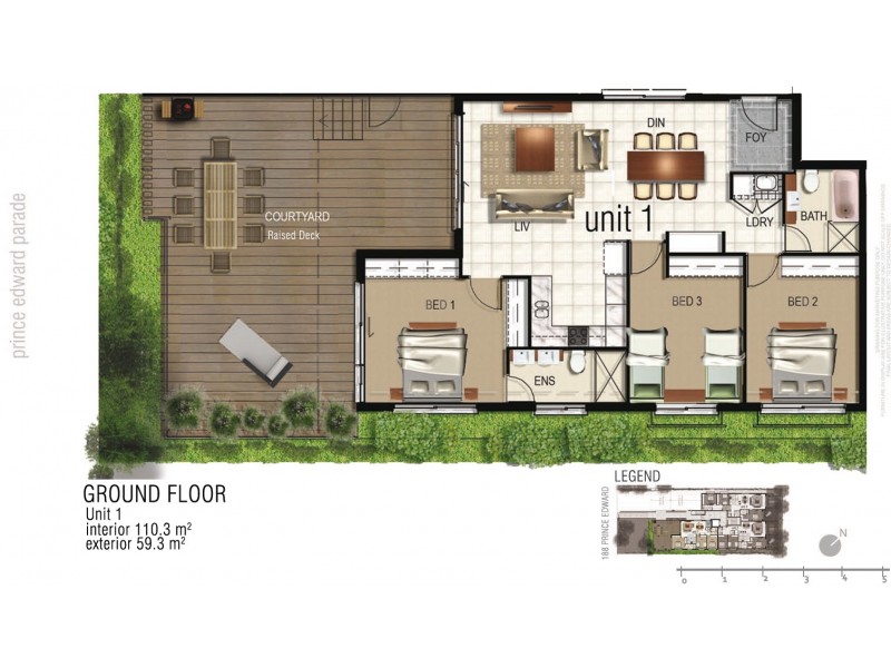 1/188 Prince Edward Parade, Scarborough QLD 4020 Floorplan