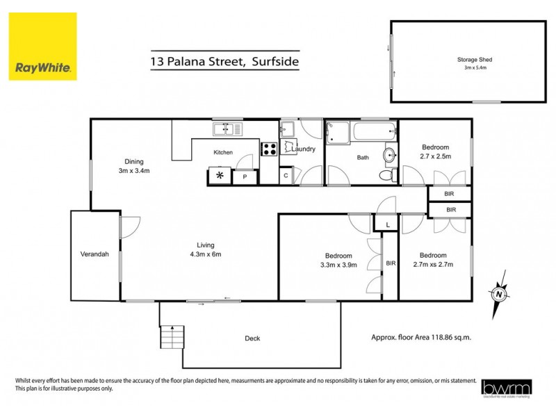13 Palana Street, Surfside NSW 2536 Floorplan