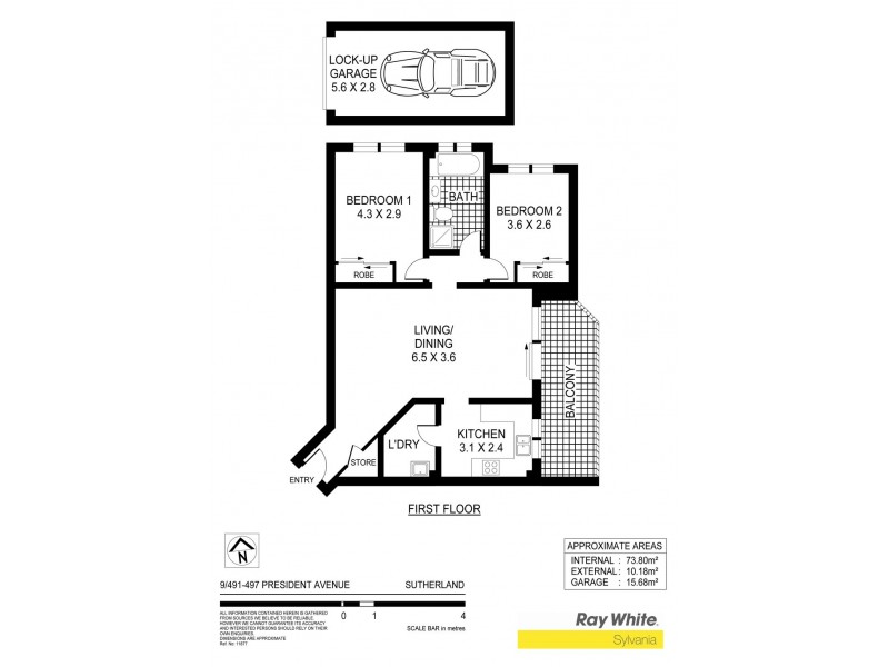 9/491-497 President Avenue, Sutherland NSW 2232 Floorplan