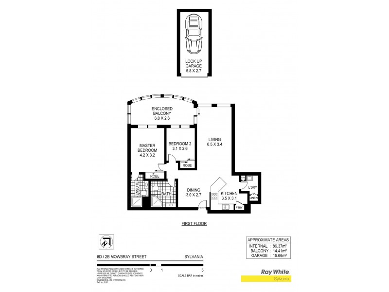 8D/2B Mowbray Street, Sylvania NSW 2224 Floorplan