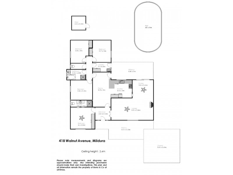 418 Walnut Avenue, Mildura VIC 3500 Floorplan