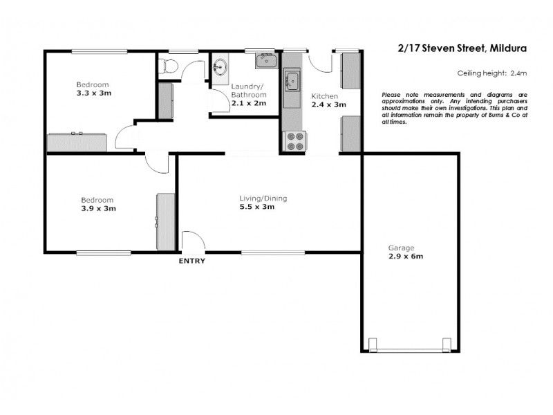 2/17 Steven Street, Mildura VIC 3500 Floorplan