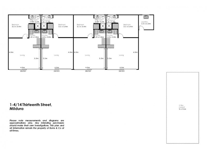 1 – 4/14 Thirteenth Street, Mildura VIC 3500 Floorplan