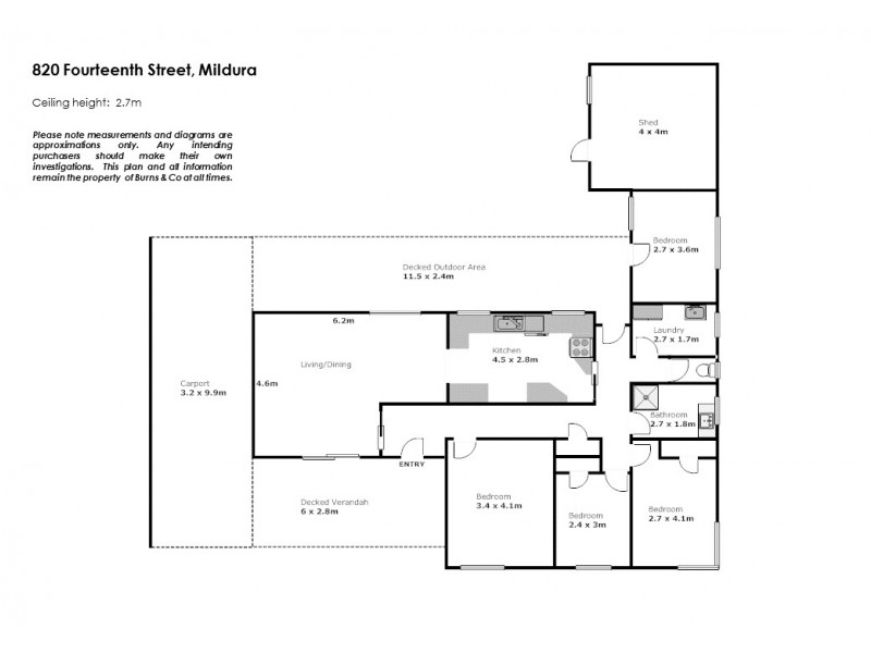 820 Fourteenth Street, Mildura VIC 3500 Floorplan