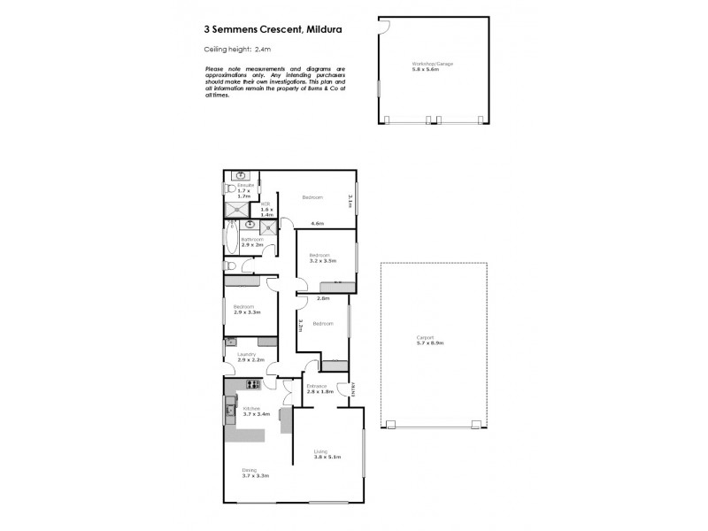 3 Semmens Crescent, Mildura VIC 3500 Floorplan