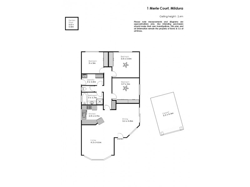 1 Merle Court, Mildura VIC 3500 Floorplan