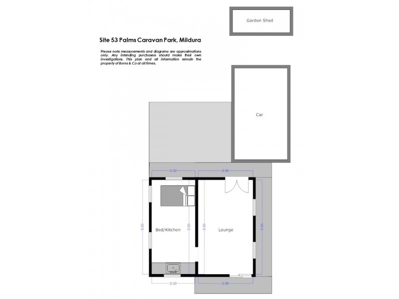 Site 53 Palms Caravan Park, Mildura VIC 3500 Floorplan