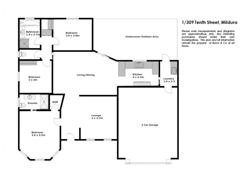 1/309 Tenth Street, Mildura VIC 3500 Floorplan
