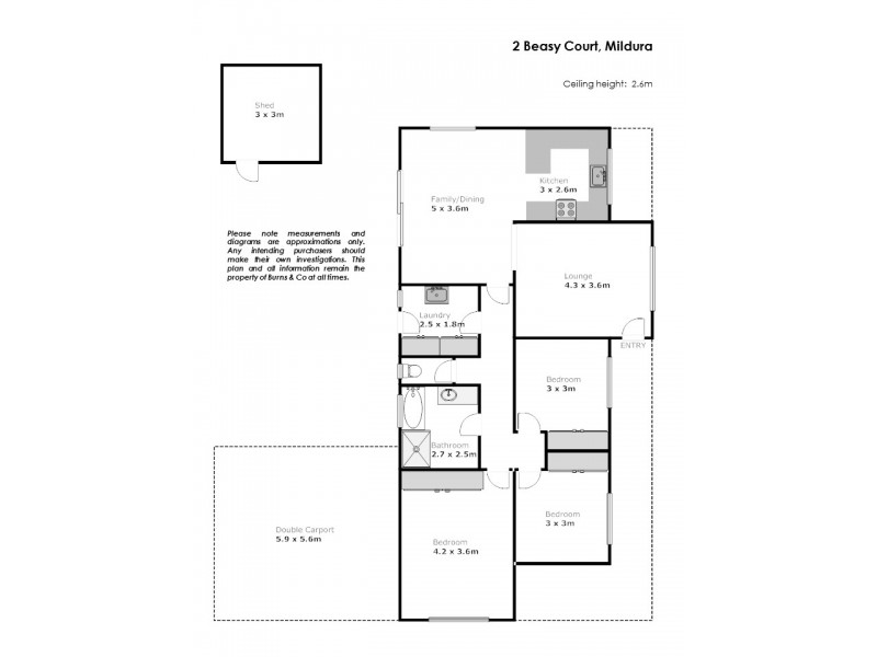 2 Beasy Court, Mildura VIC 3500 Floorplan