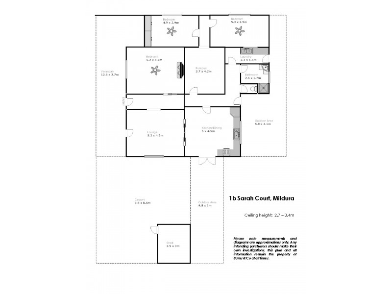 1B Sarah Court, Mildura VIC 3500 Floorplan