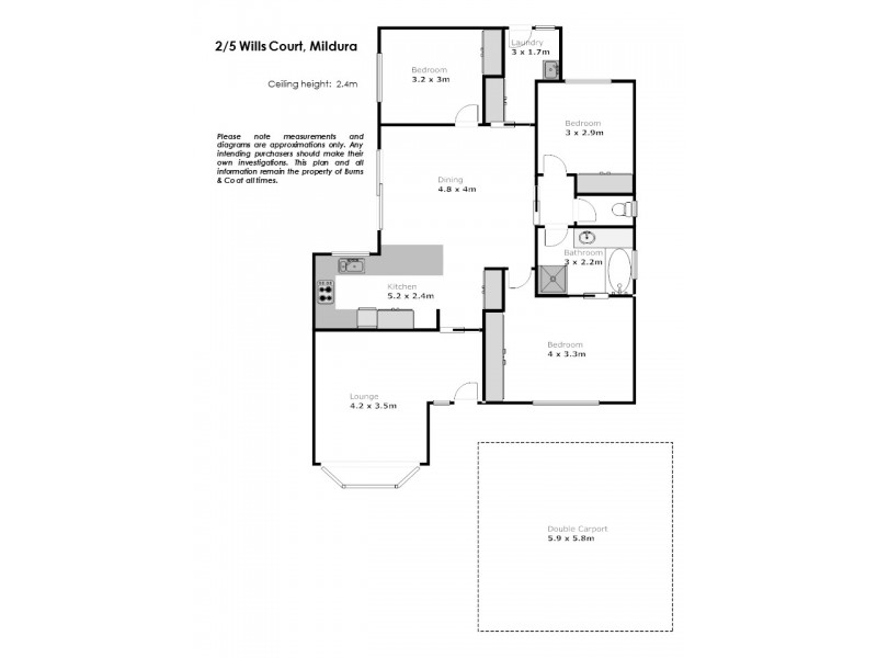 2/5 Wills Court, Mildura VIC 3500 Floorplan