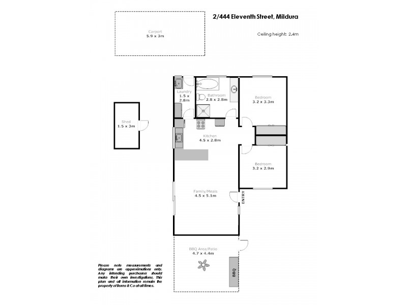 2/444 Eleventh Street, Mildura VIC 3500 Floorplan