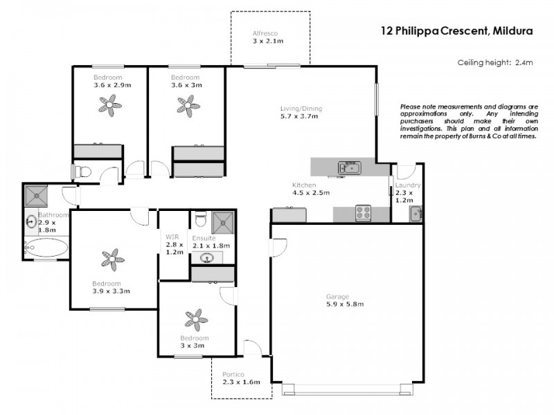 12 Philippa Crescent, Mildura VIC 3500 Floorplan