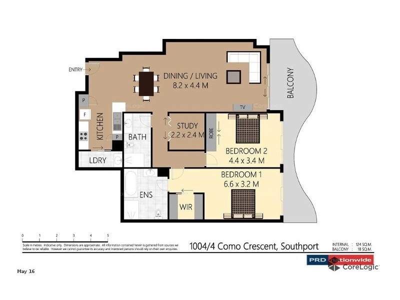 1004/4 Como Cres, Southport QLD 4215 Floorplan
