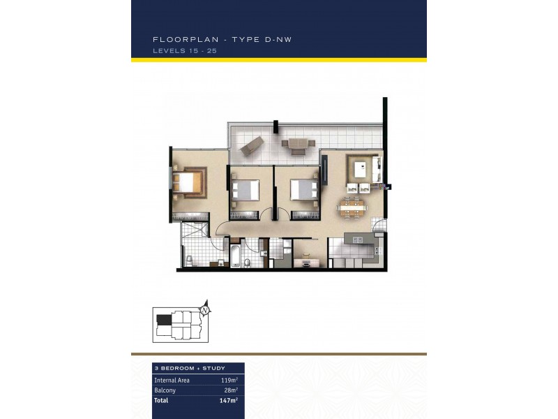 1402/34 Scarborough Street, Southport QLD 4215 Floorplan