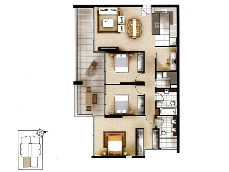 2003/34-36 Scarborough Street, Southport QLD 4215 Floorplan