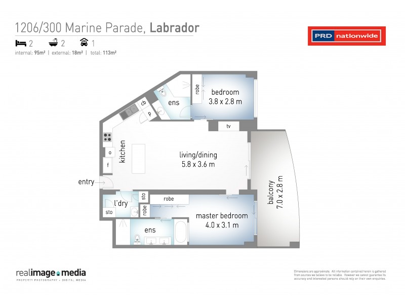 1206/300 Marine Parade, Labrador QLD 4215 Floorplan