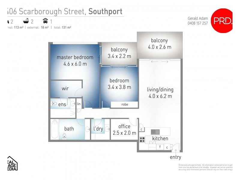 3406/34 Scarborough Street, Southport QLD 4215 Floorplan