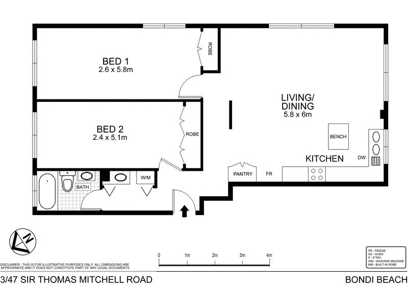 3/47 Sir Thomas Mitchell Road, Bondi Beach NSW 2026 Floorplan