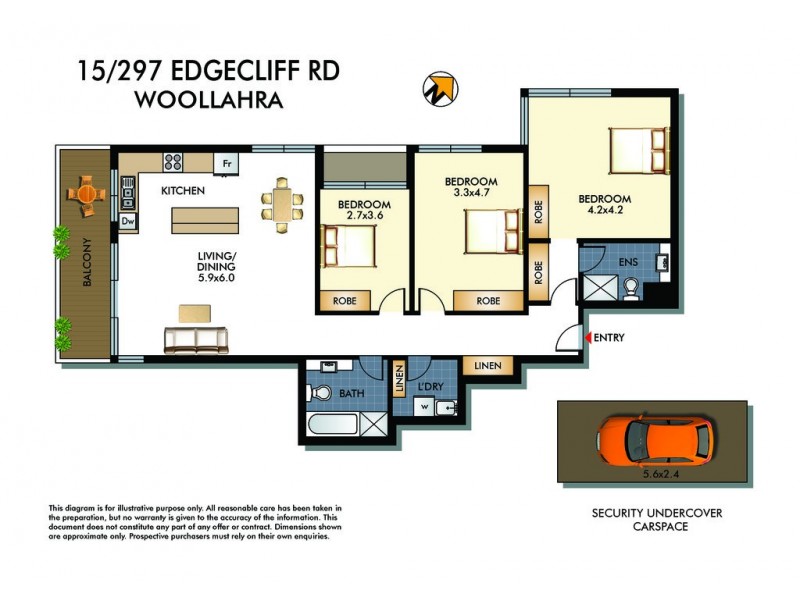 15/297 Edgecliff Road, Woollahra NSW 2025 Floorplan
