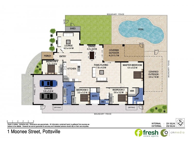 1 Moonee Street, Pottsville NSW 2489 Floorplan