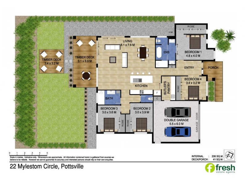 22 Mylestom Circle, Pottsville NSW 2489 Floorplan