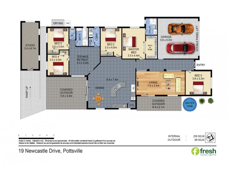 19 Newcastle Drive, Pottsville NSW 2489 Floorplan