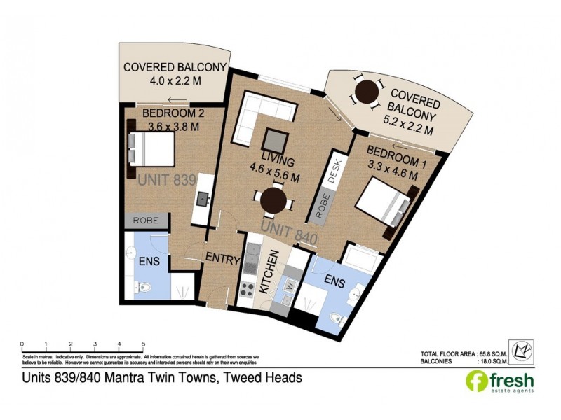 839/840 Harbour Tower, 4 Stuart Street, Tweed Heads NSW 2485 Floorplan