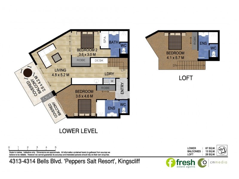 4313 and 4314 1-25 Bells Blvd, Kingscliff NSW 2487 Floorplan