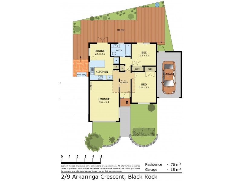 2/9 Arkaringa Crescent, Black Rock VIC 3193 Floorplan
