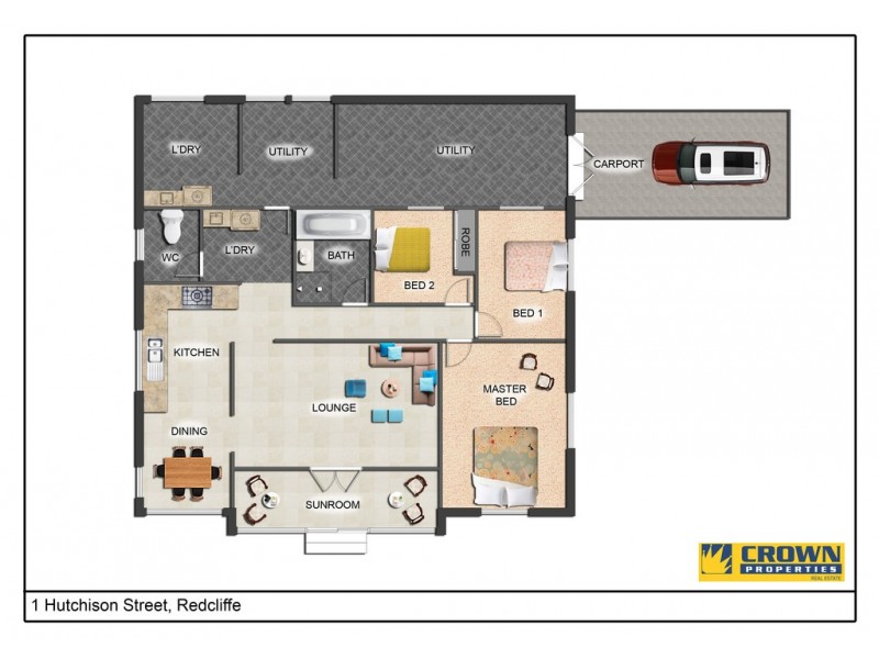 1 Hutchison Street, Redcliffe QLD 4020 Floorplan
