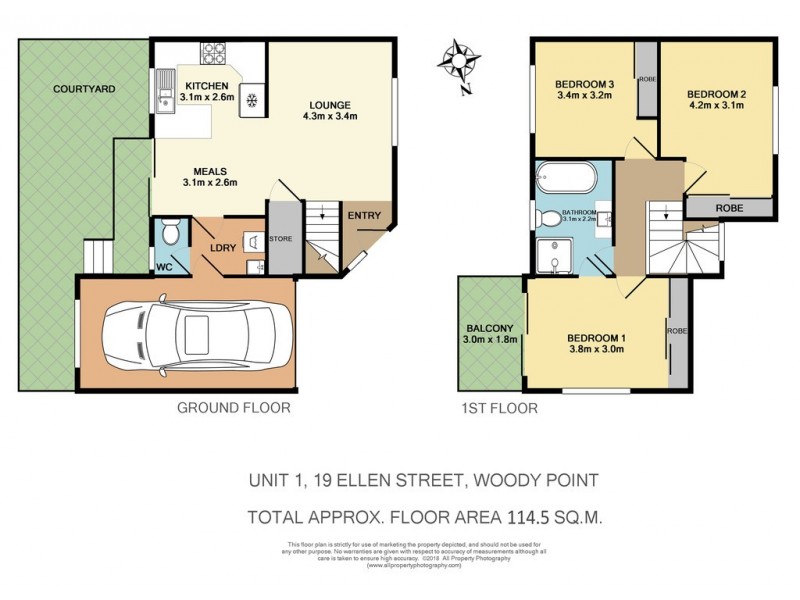 1/19 Ellen Street, Woody Point QLD 4019 Floorplan