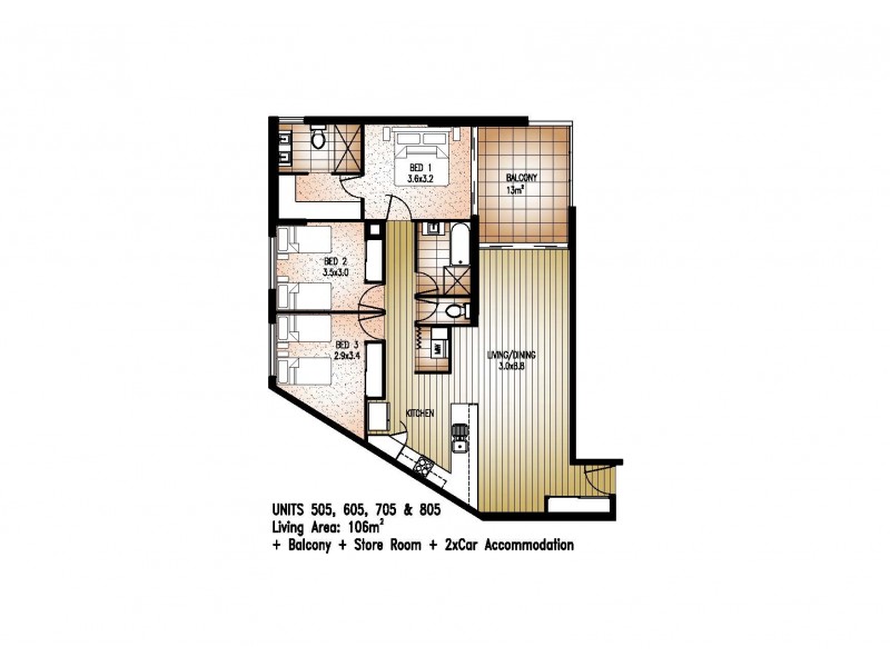 805/81 Sutton Street, Redcliffe QLD 4020 Floorplan