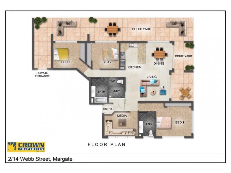 2/14 Webb St, Margate QLD 4019 Floorplan