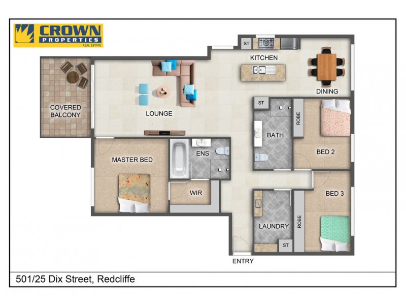 501/25 DIX STREET, Redcliffe QLD 4020 Floorplan