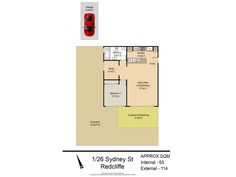 1/26 Sydney St, Redcliffe QLD 4020 Floorplan
