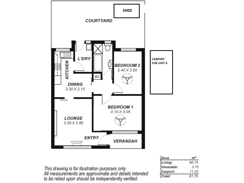 4/11 Frederick Street, Mansfield Park SA 5012 Floorplan