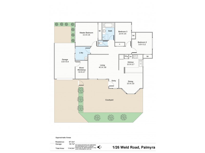 1/26 Weld Road, Palmyra WA 6157 Floorplan