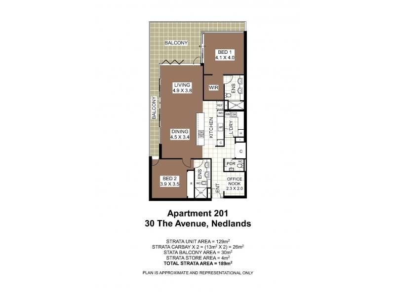 201/30 The Avenue, Nedlands WA 6009 Floorplan