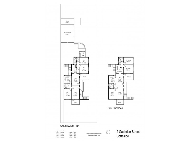 Lots 1-4/2 Gadsdon Street, Cottesloe WA 6011 Floorplan