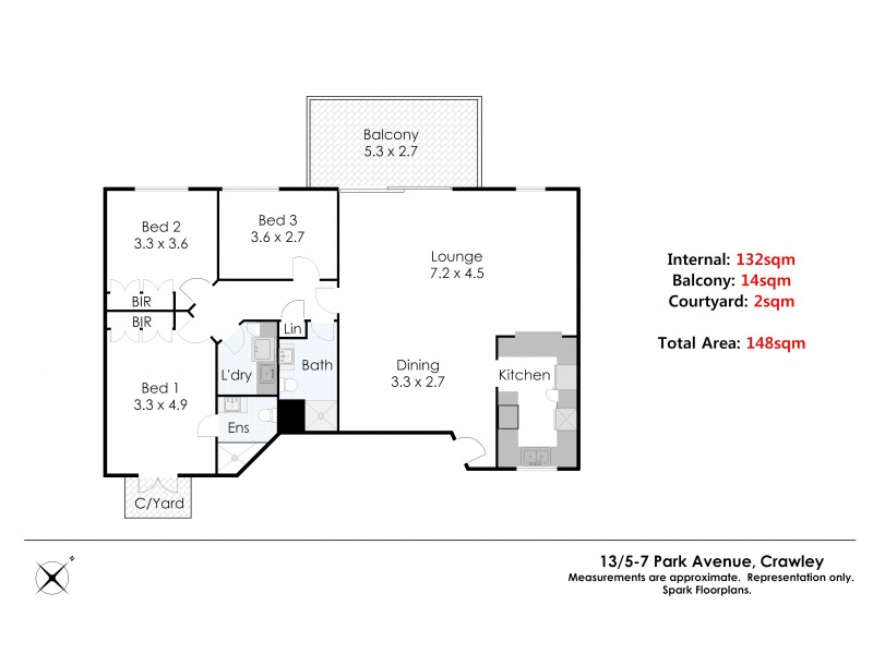 13/5-7 Park Ave, Crawley WA 6009 Floorplan