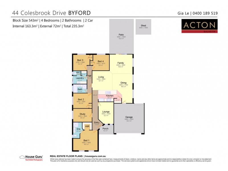 44 Colesbrook Drive, Byford WA 6122 Floorplan