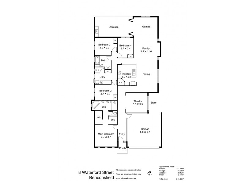 8 Waterford Street, Beaconsfield WA 6162 Floorplan