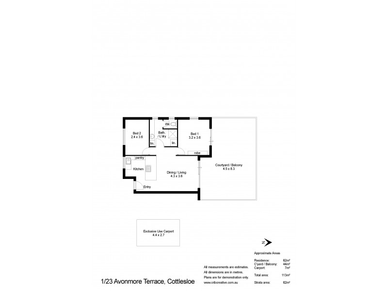 1/23 Avonmore Terrace, Cottesloe WA 6011 Floorplan