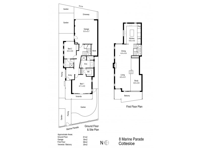 8 Marine Parade, Cottesloe WA 6011 Floorplan