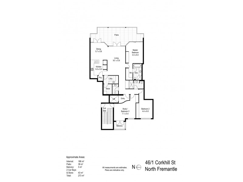 46/1 Corkhill Street, North Fremantle WA 6159 Floorplan