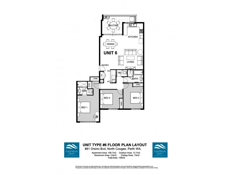 6/81 Orsino Boulevard, North Coogee WA 6163 Floorplan