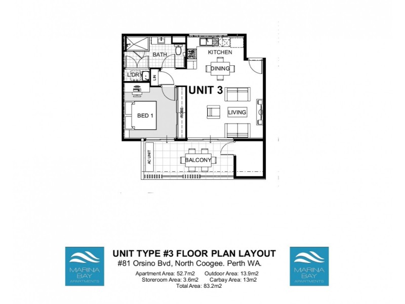 3/81 Orsino Boulevard, North Coogee WA 6163 Floorplan